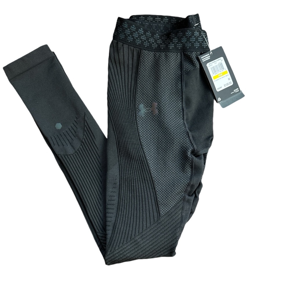 Under Armour Men’s Coldgear Rush Seamless Leggings - Black - Size Medium